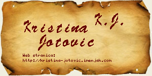 Kristina Jotović vizit kartica